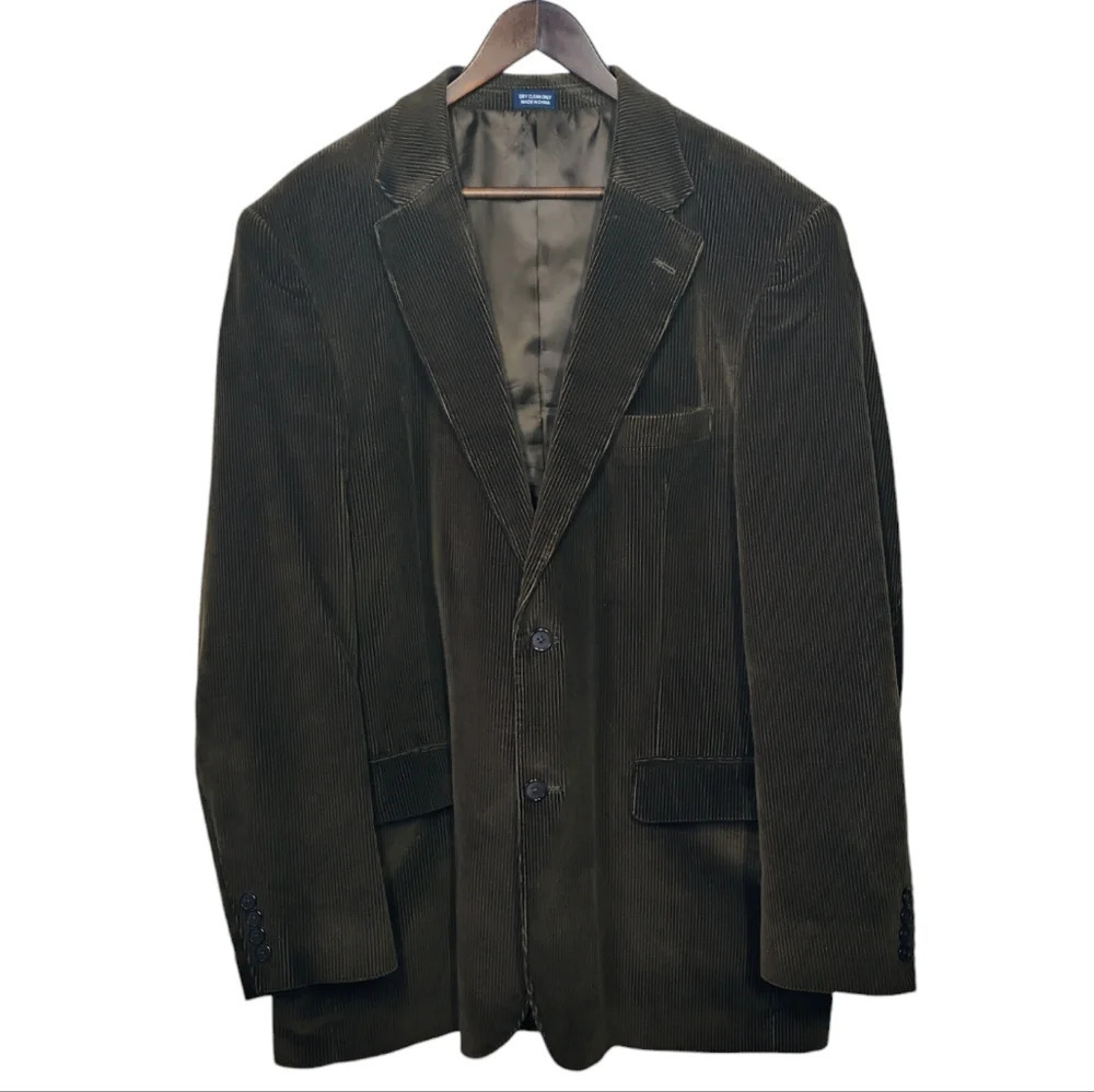 Meeting Street Chocolate Brown Corduroy Blazer‎ Jacket Academia Size 46 Long